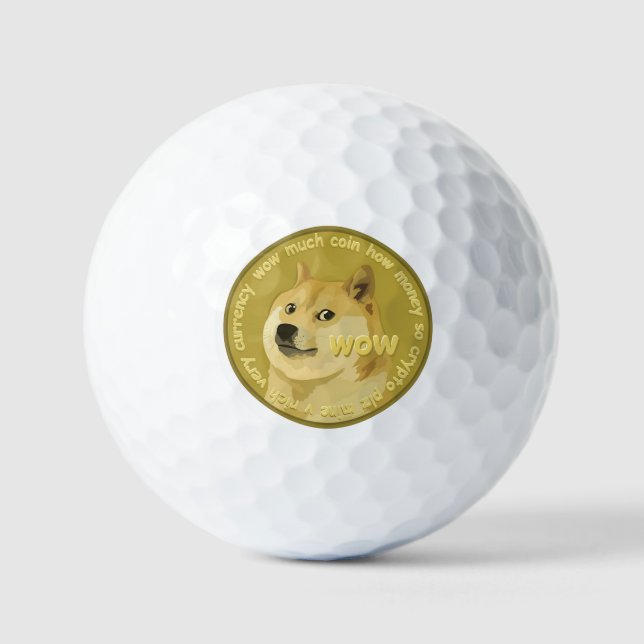 Dogecoin Wow Doge Münze sehr viel Krypto-Währung Golfball (Vorderseite)