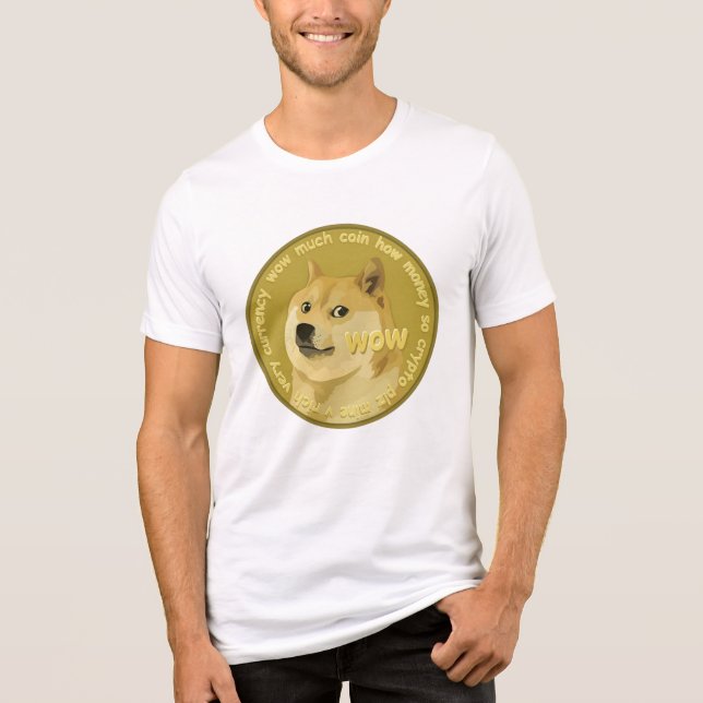 Dogecoin Wow Doge Münze sehr viel Krypto-Währung Tri-Blend Shirt (Vorderseite)