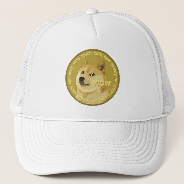 Dogecoin Wow Doge Münze sehr viel Krypto-Währung Truckerkappe (Vorderseite)