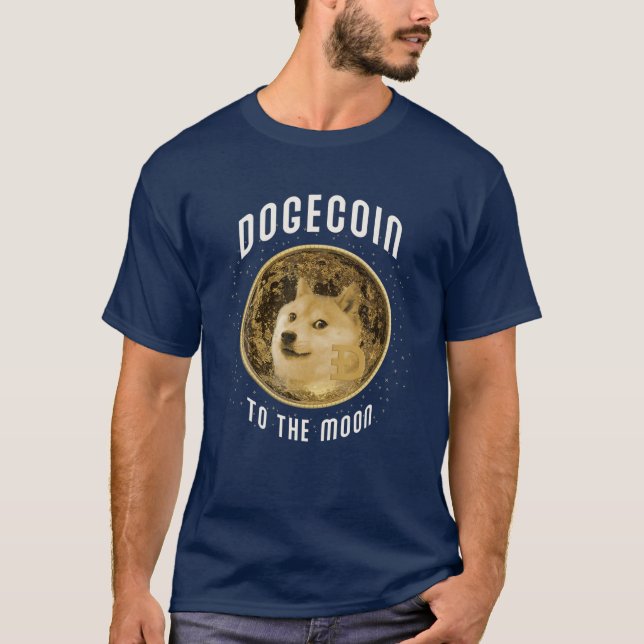 Dogecoin zum Mond Doge HODL Crypto Meme Cryptoc T-Shirt (Vorderseite)