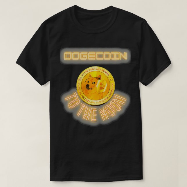 Dogecoin zum Mond Funny Doge T-Shirt (Design vorne)