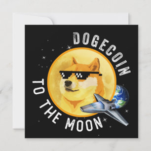 Dogecoin zum Mond Funny Kryptowährung Meme Mou Karte
