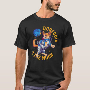 Dogecoin zum Mond HODL Crypto Währung Meme Hund T-Shirt