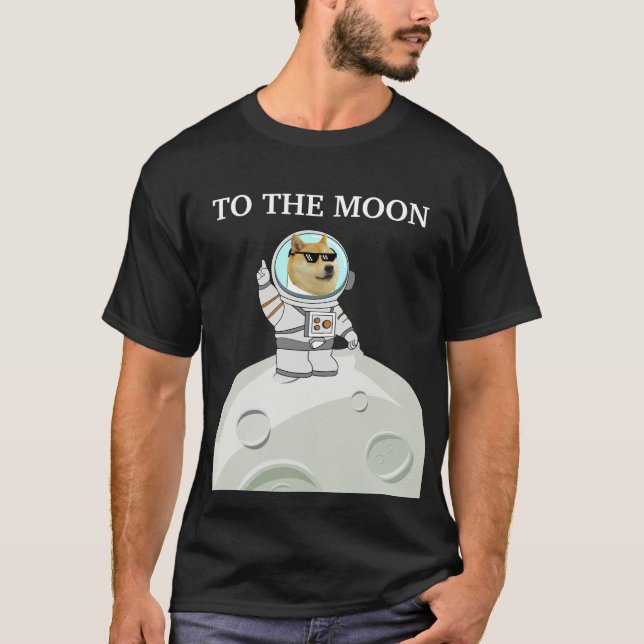 Dogecoin zum Mond-T - Shirt (Vorderseite)