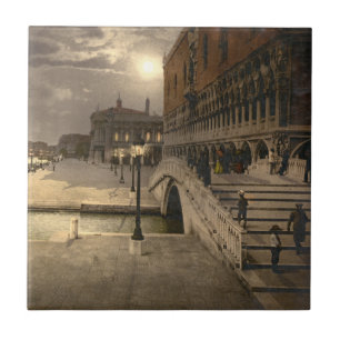 Dogenpalast bei Mondlicht, Venedig, Italien Fliese