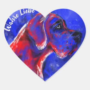 Dogensticker rot blau Herz Herz-Aufkleber