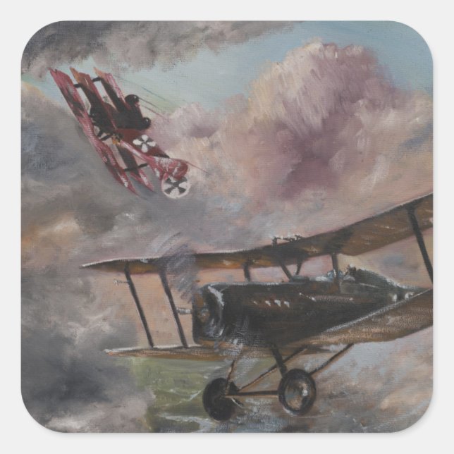 Dogfight 1917 quadratischer aufkleber (Vorderseite)