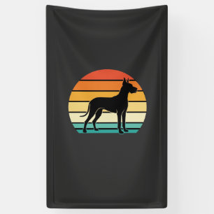 Dogge Dänische Retro-Sonnenuntergang-Hund-Silhouet Banner