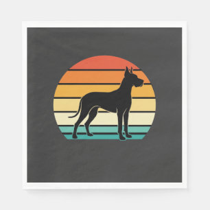 Dogge Dänische Retro-Sonnenuntergang-Hund-Silhouet Serviette
