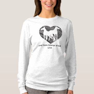 Dogge-Freund-Gekritzel-Herzlogo T-Shirt