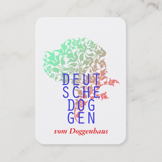 Dogge Geschäfts Karten (Vorderseite)