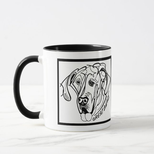Dogge-Hundegekritzel Tasse (Links)