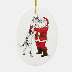 Dogge-Jowly Weihnachtsgruß Keramik Ornament