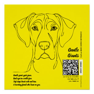 Dogge Line Art Poster