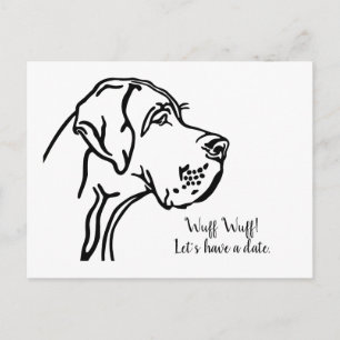 Dogge-Porträtzeichnung Deutsche Dogge Postkarte