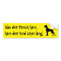 Dogge Schwarz Silhouette Auto-Stoßstangen-Vorlage