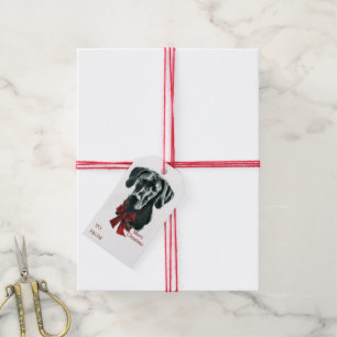 Dogge-(schwarzes) Weihnachten Geschenkanhänger
