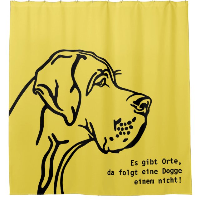 Dogge Statement (deutsch)  Duschvorhang (Vorderseite)