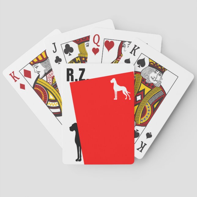 Dogge und deine Initialen Spielkarten (Rückseite)