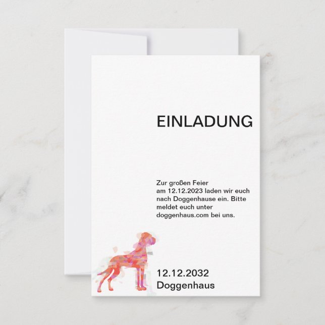 Doggen Einladungskarten (Vorderseite)