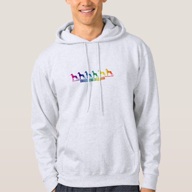 Doggen Regenbogen Hoodie (Vorderseite)