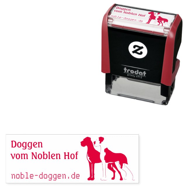 Doggen Stempelautomat mit Tintenkissen Permastempel (Beispiel)