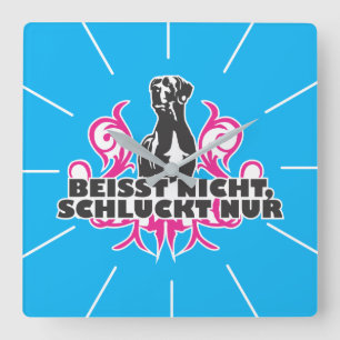 Doggen Wanuhr blau Quadratische Wanduhr