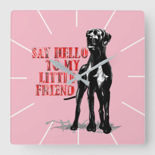 Doggen Wanuhr Lustig Quadratische Wanduhr