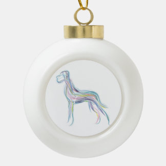 Doggen zu Weihnachten Keramik Kugel-Ornament