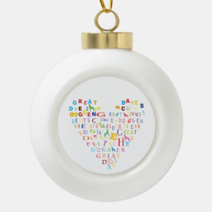 Doggen zu Weihnachten Keramik Kugel-Ornament
