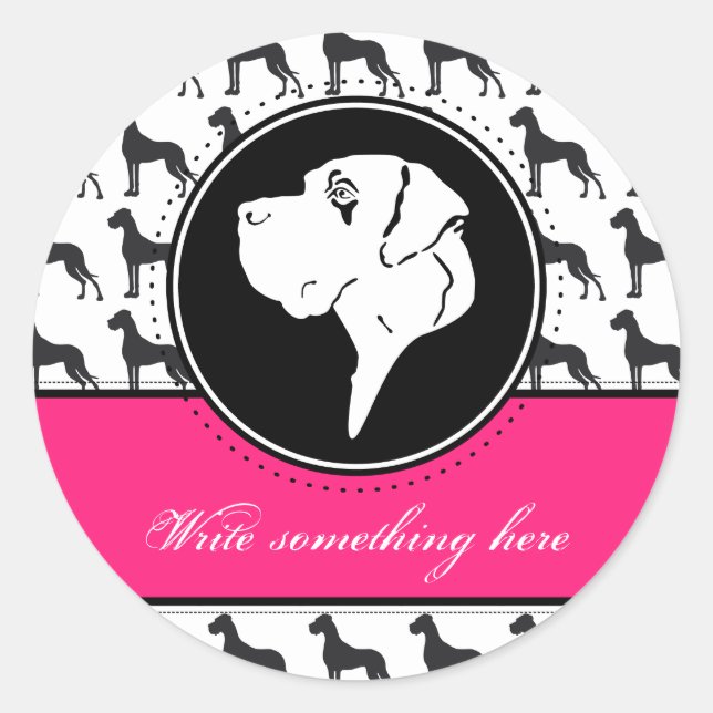 Doggenaufkleber Runder Aufkleber (Vorderseite)