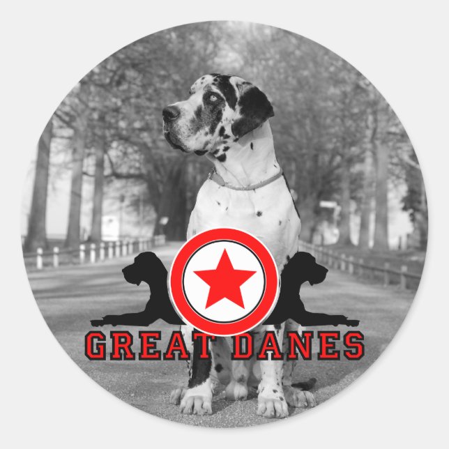 Doggenaufkleber Runder Aufkleber (Vorderseite)