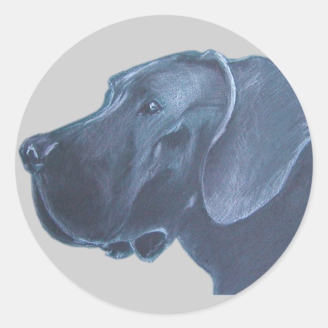 Doggenkopf Runder Aufkleber (Vorderseite)