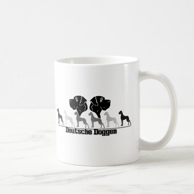 Doggenlogo Schwarz Grau Tasse (Rechts)