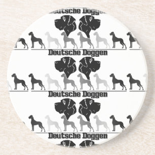 Doggenlogo Schwarz Grau Untersetzer