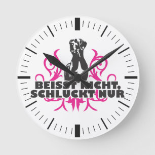 Doggenuhr mit Minutenzeiger Runde Wanduhr