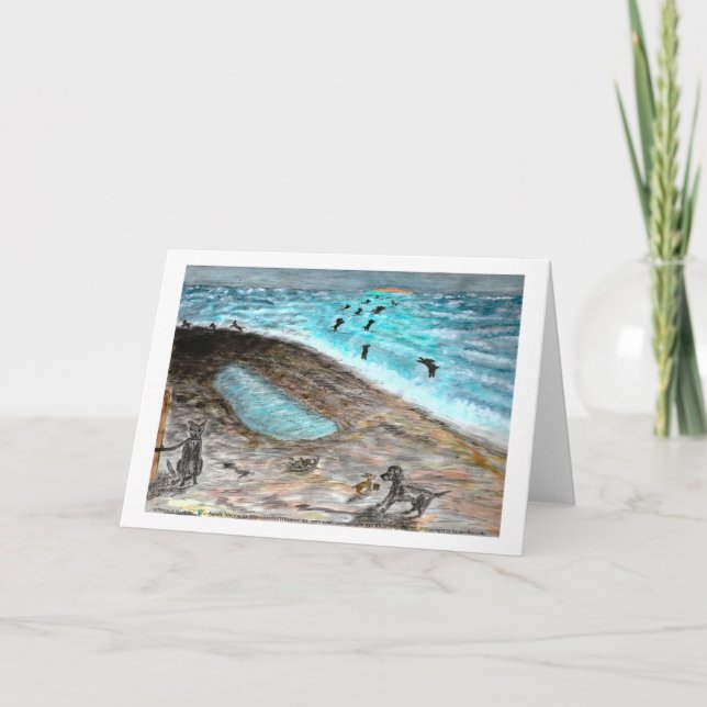 Doggie Beach Party Grußkarte Karte (Vorderseite)