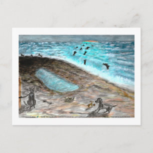 Doggie Beach Party Postkarte