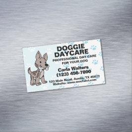 Doggie Day Care Paw Print Magnetische Visitenkarte