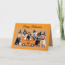 Doggie Halloween Costume Party Card Feiertagskarte
