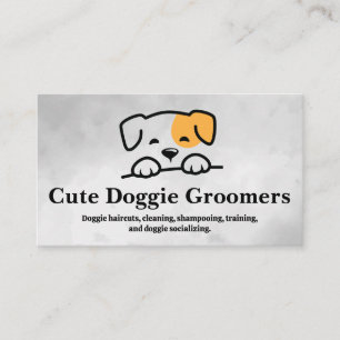 Doggie Illustration Groomere Visitenkarte