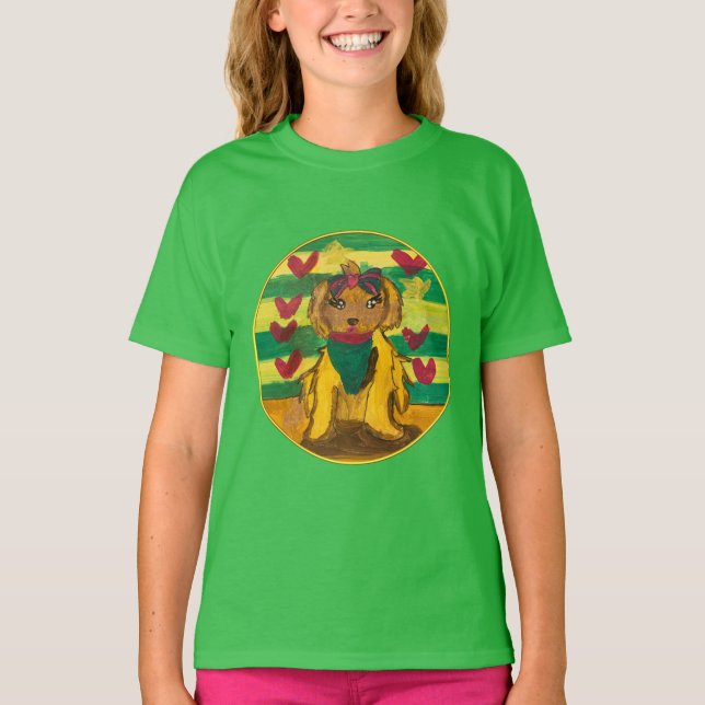 Doggie "Kunst von Kindern" T-Shirt (Vorderseite)