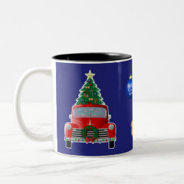 Doggie Leckerei Weihnachtsbaum Little Red Truck Zweifarbige Tasse