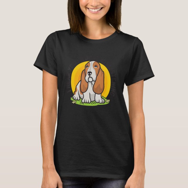 Doggie Pet Dog Owner Dog Lover Funny Basset Hound  T-Shirt (Vorderseite)