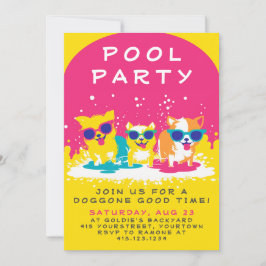 Doggie Pool Party Einladung | Anpassbar