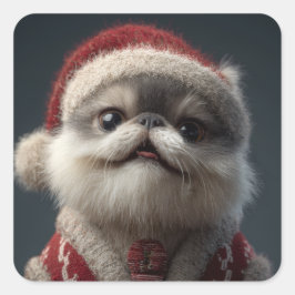 doggie quadratischer aufkleber