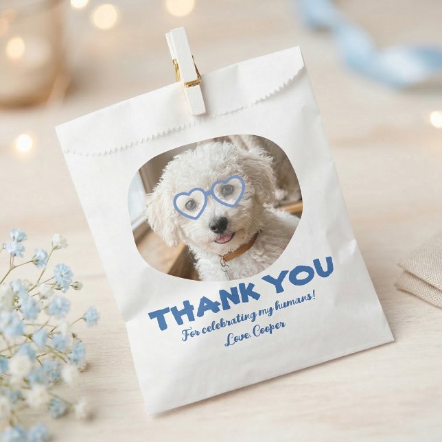 Doggie Treat Wedding Dog Photo Thank You Geschenktütchen (Dog Treats Bag With Photo)