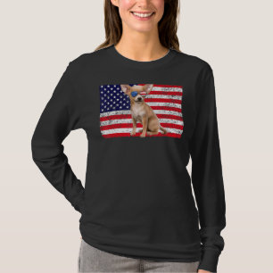 Doggie Usa Dog Owner Usa Chihuahua Usa Flag T-Shirt