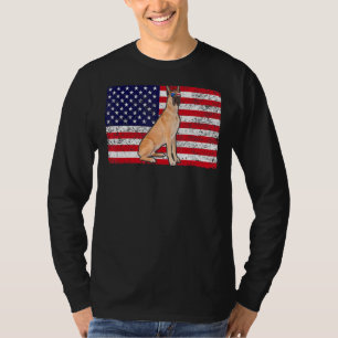 Doggie Usa Dog Owner Usa Great Dane Usa Flag T-Shirt