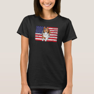 Doggie Usa Dog Owner Usa Shetland Sheepdog Usa Fl T-Shirt